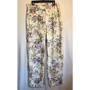 GAP Barrel High Rise Floral Print Jeans Women's 31/12 Tall Straight Leg Cotton